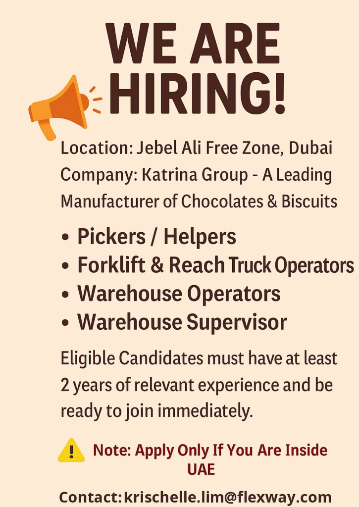 Warehouse Jobs – Immediate Hiring in Dubai | Katrina Group